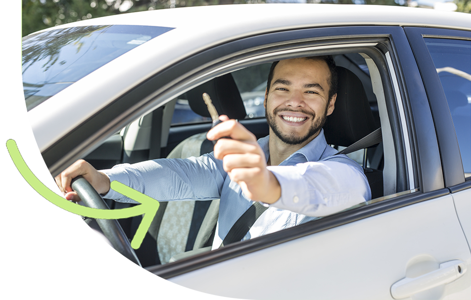 Guy was happy buying first car